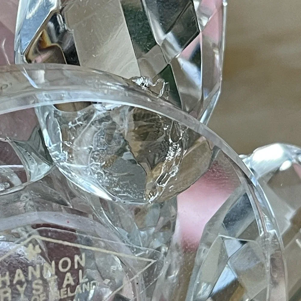 Vintage Shannon Crystal by Godinger Lotus Flower Candle Holders Pair Set Of 2
